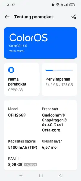 OPPO A3 8+4/128