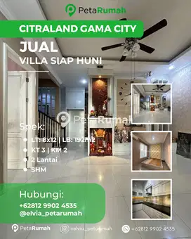 Rumah Villa Dijual Siap Huni Terawat Komplek Citraland Gama City