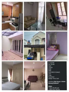 Sewa rumah karawaci luas cluster elit furnish lengkap