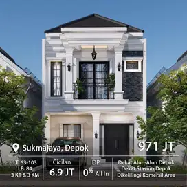 Rumah Mewah 2 Lantai Di Tirtajaya, Sukmajaya, Dekat Stasiun Depok GDC
