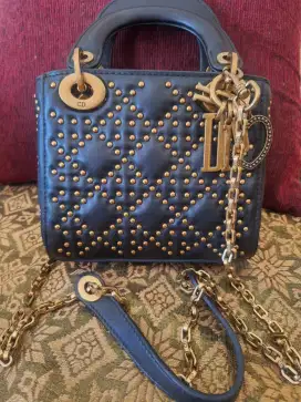 Lady dior  black studded 2018 small
