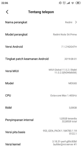 Redmi note 5a prime