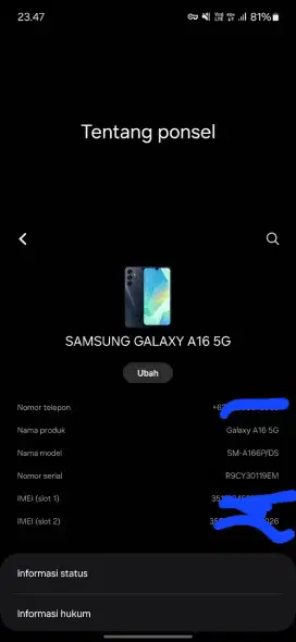 Samsung galaxy A16 5G . 8/256GB