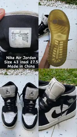 Nike AJ size 43 insol 27,5 (panda)