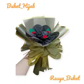 BUKET HIJAB SEGIEMPAT MODEL BUNGA COCOK UNTUK HADIAH ULANG TAHUN DLL