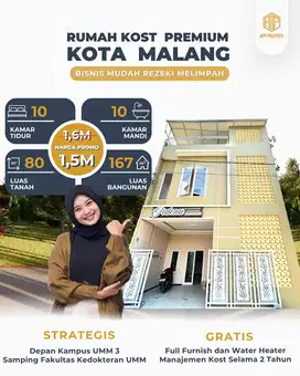 Rumah Kost Kota Malang hanya 500 meter depan Kampus UMM