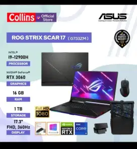Dijual laptop gaming ASUS ROG Strix SCAR 17 G733ZM-I936H6T-O Off Black