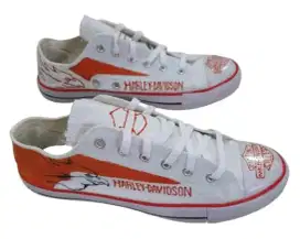 Sepatu harley davidson eagle write dan orange white