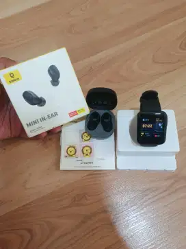 Headset TWS WM01 Bundling Smartwatch Mi Watch Lite