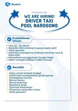 LOWONGAN DRIVER BLUE BIRD