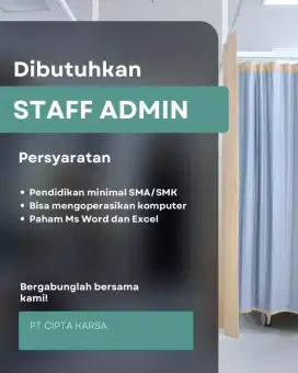 Dibutuhkan staff administrasi