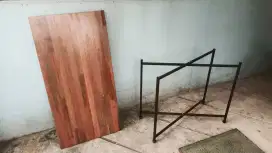 MEJA LIPAT BINTANG AESTHETIC KAKI BESI KAYU KALIMANTAN !