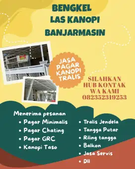 Bengkel las pembuatan pagar kanopi tralis jendela