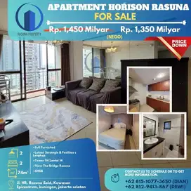 Dijual, Apartment Horison Rasuna, 2 Br,L74m² Furnished, SHGB