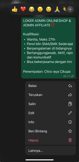 DIBUTUHKAN ADMIN ONLINE SHOP & ADMIN AFFILIATE !!