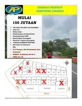 Tanah murah dekat kampus unwahas gunungpati semarang