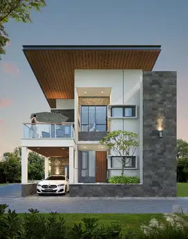 dijual rumah villa view gunung dilengkapu kolam renang area BNS