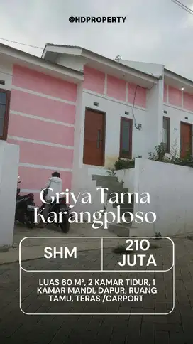 Rumah Siap Huni Bocek Karang Ploso Malang