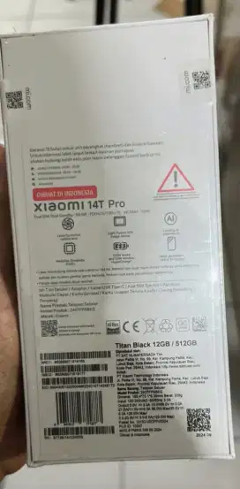 Jual xiaomi 14T pro 5G 12/512 Titan black