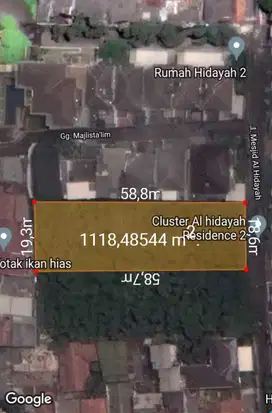 Dijual Tanah 1000m2 di Pasar Minggu Jakarta Selatan