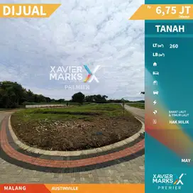 Dijual Tanah Kavling Hook Row Jalan Lebar di Austinville Dieng Malang