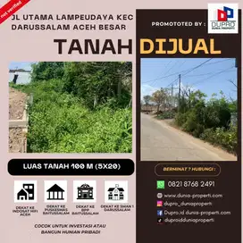 Jual tanah murah di jalan utama lampeudaya darussalam -  Aceh Besar