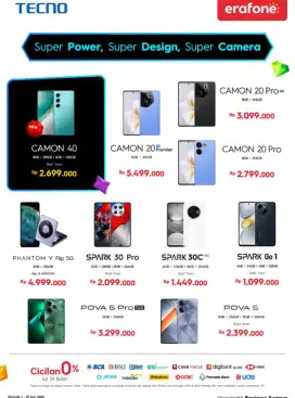 Handphone tecno mulai dari 1 juta an