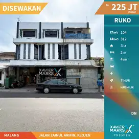 Disewakan Ruko Luas 3 Lt Pusat Kota di Zainul Arifin Klojen Malang