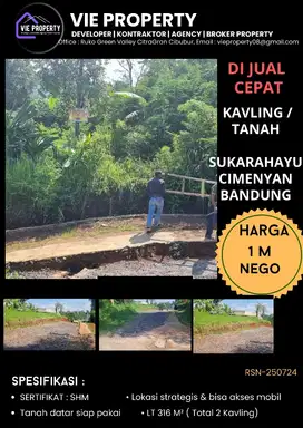 STRATEGISS! DIJUAL  CEPAT TANAH DI CIMENYAN BANDUNG