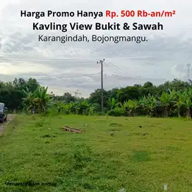 Tanah Kavling 500 Rb-an Dengan View Bukit Dan Sawah Sekitar Cikarang