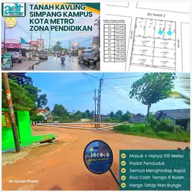Tanah kavling Komplek simpang Kampus 15 a Metro Timur