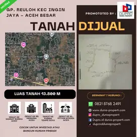 Tanah Luas Dijual di Reuloh Ingin Jaya Aceh Besar Dekat RS Hermina
