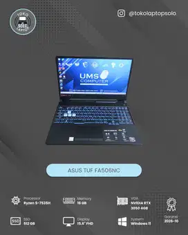 ASUS TUF FA506NC AMD RYZEN 5 7535HS Ram 16GB SSD 512GB RTX 3050