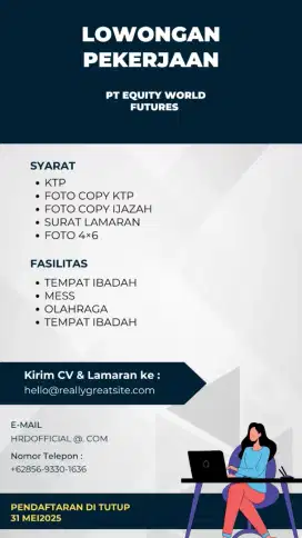 Lowongan kerja nih gysss