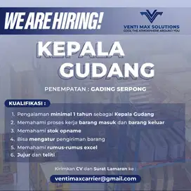 Lowongan kerja kepala gudang