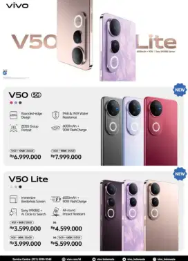 Vivo V50 lite series , cicilan 0% tenor 12 bulan+bebas 2 bulan