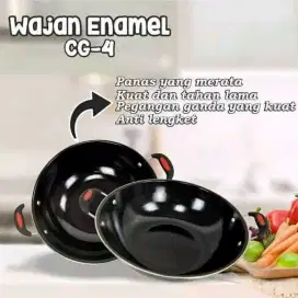 Alat Penggorengan Anti Lengket / Wajan Enamel Kuping 34CM
