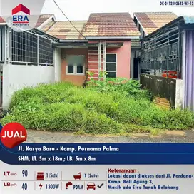 Dijual 1 unit rumah type 40 - Jl. Karya Baru / Perdana