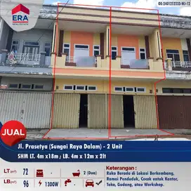 Dijual ruko 2lt di Jl. Prasetya (Serdam)