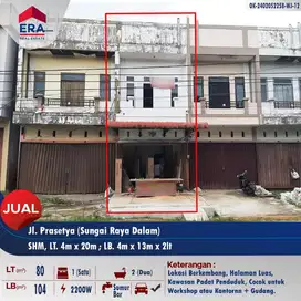 Dijual ruko 2lt di lokasi berkembang Jl. Prasetya, Serdam