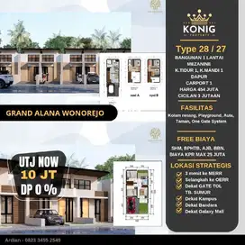 Rumah Grand Alana Wonorejo 1 lt, cicilan 2 jtan dekat OERR, MERR