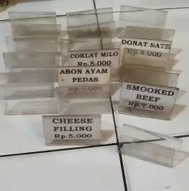 Akrilik label harga (20biji = 40rb)