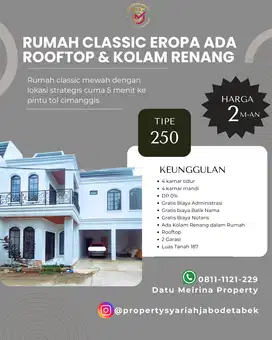 Rumah siap huni ada kolam renang DP 0% Akses 5 menit ke Tol Cimanggis