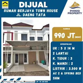 DIJUAL Rumah 2 Lantai Harga Murah di Jalan Daeng Tata Raya