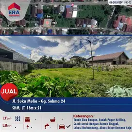 Dijual tanah siap bangun Jl. Suka Mulia Gg. Sukma 24
