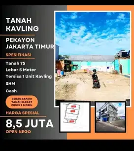 Tanah Kavling siap bangun Kalisari Pekayon pasar rebo