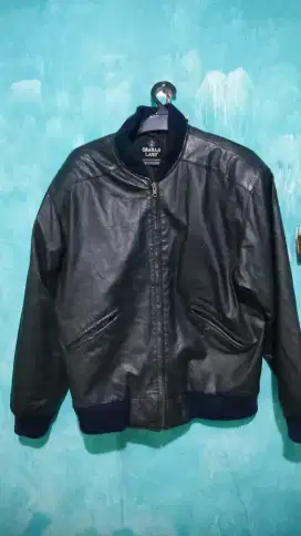 Jaket kulit hitam no mines msh bagus cod pdk cabe