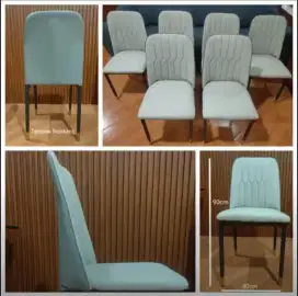 Jual murah 6 kursi makan masih baru,T90cm&L40cm,warna abu,2,8jt nego
