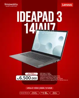 LAPTOP LENOVO IDEAPAD 3 512GB CUMA 6 JUTAAN AJA DIANTAR KE RUMAH