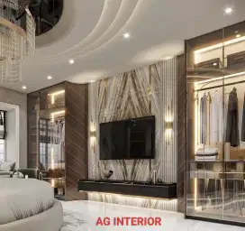 Desain interior backdrop tv